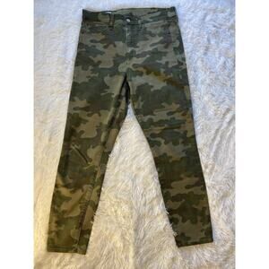 Gap Denim True Skinny Camo Jeans Womens Size 30 10R High Rise Green Wash Stretch